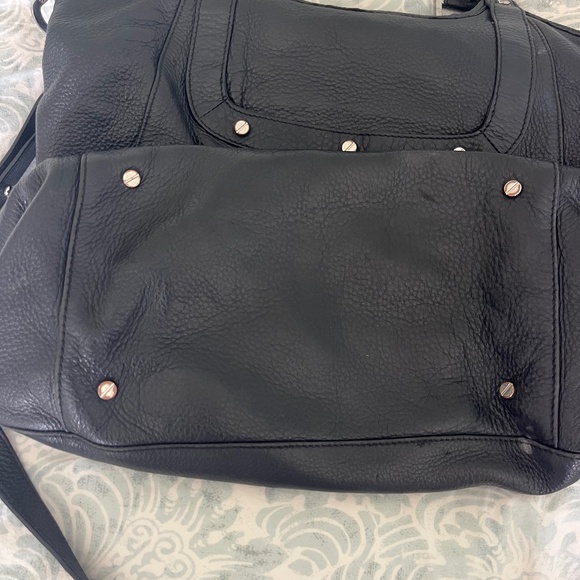 Tory Burch Hobo Bag with Silver Tone Hardware (Black Leather) - Picture 3 of 5